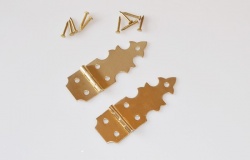 Small Decorative Half Leaf Strap Hinge (pair)